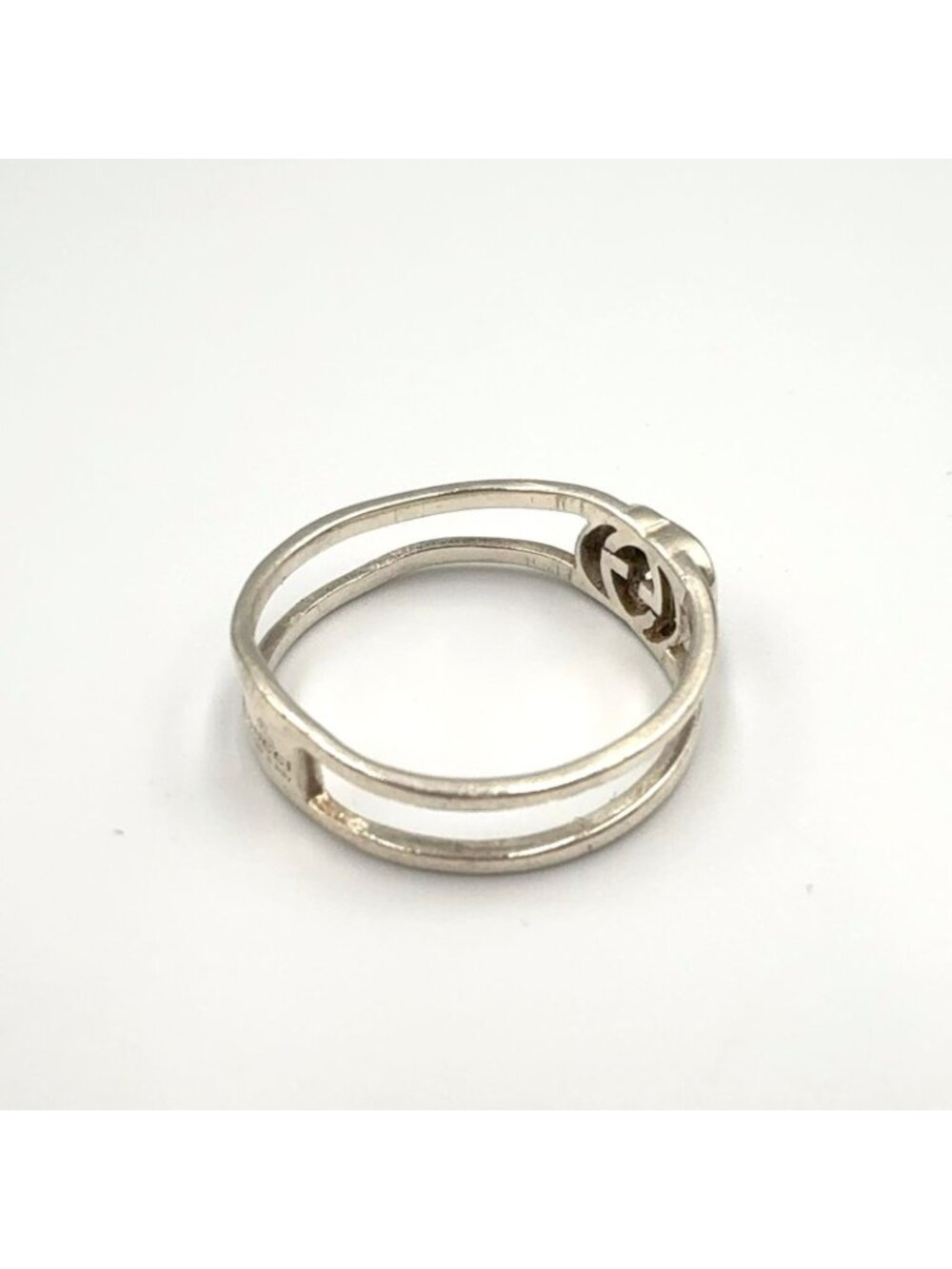 Gucci Interlocking Open Band Silver Ring - Picture 10 of 13